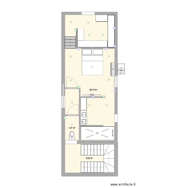 AGENCEMENT MORIN PASCAL SUITE v2. Plan de 5 pièces et 42 m2