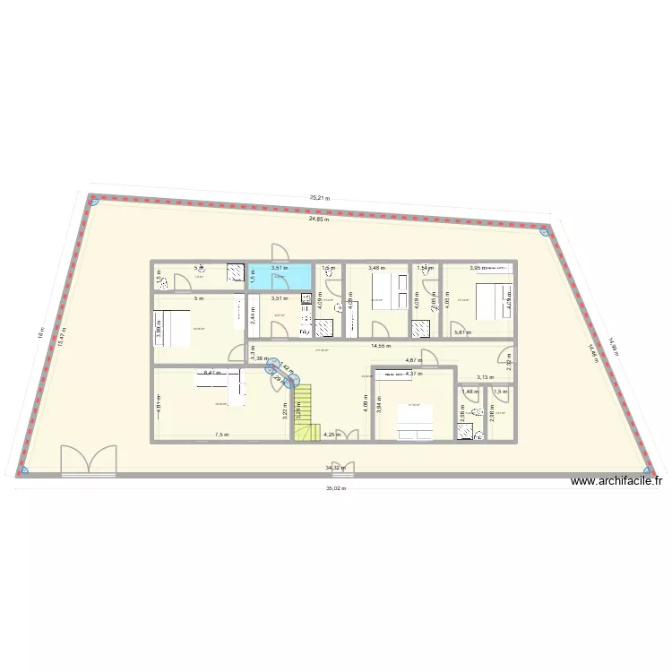 Mor Sidibougou RDC. Plan de 13  et 597 m²