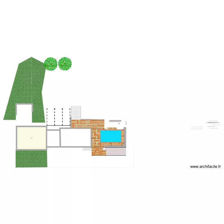 Ext Cieurac Piscine V10. Plan de 1  et 59 m²