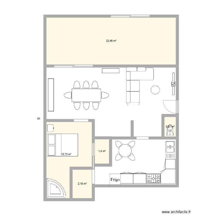 0807. Plan de 5 pièces et 39 m2