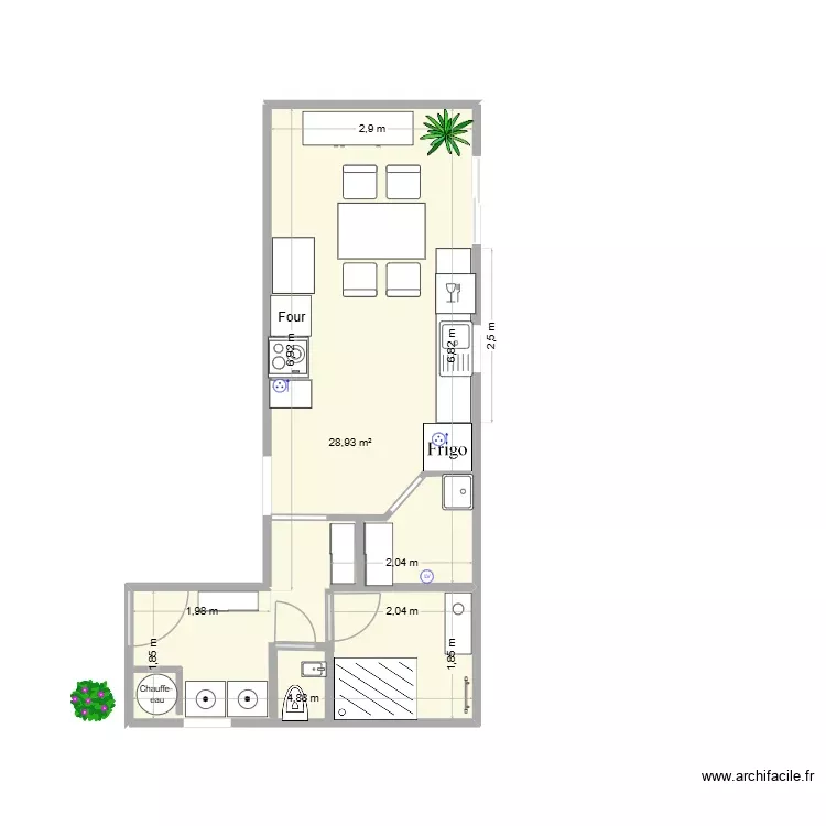 MODIF 14 OCTOBRE. Plan de 1 Pièce et 29 m² MODIF 14 OCTOBRE. Plan de 1 Pièce et 29 m²