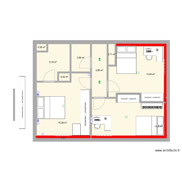 Maison Mareil 3. Plan de 11 pièces et 42 m2