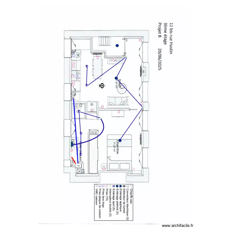 11 BIS HUSTIN. Plan de 11 BIS HUSTIN. Plan de