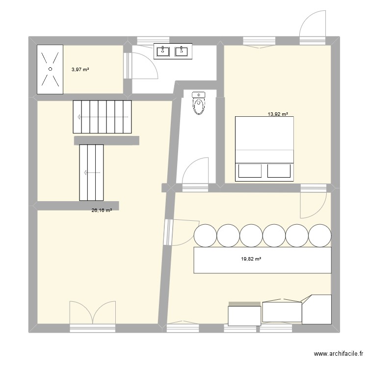maison lorient 3 et 4. Plan de 4 pièces et 64 m2