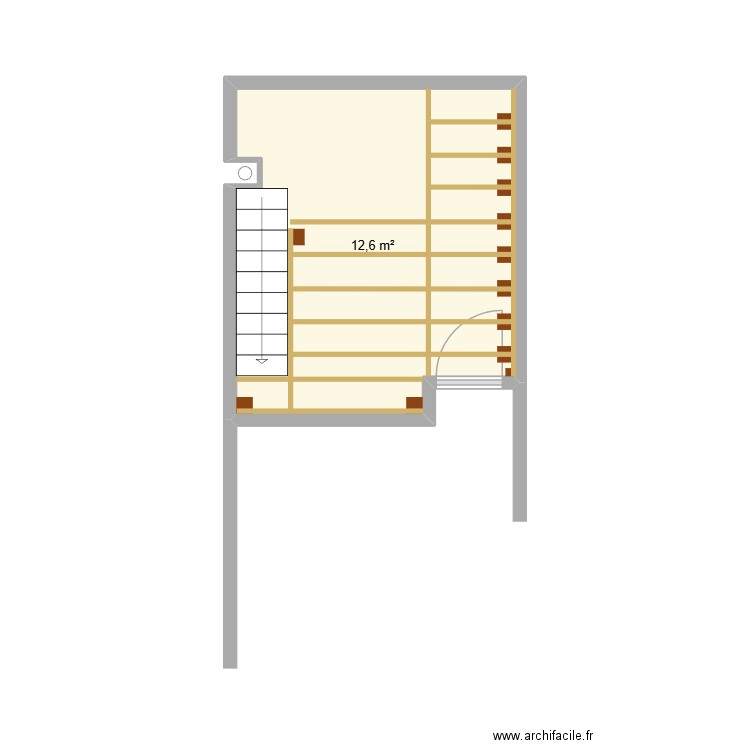 bureau1. Plan de 1 pièce et 13 m2