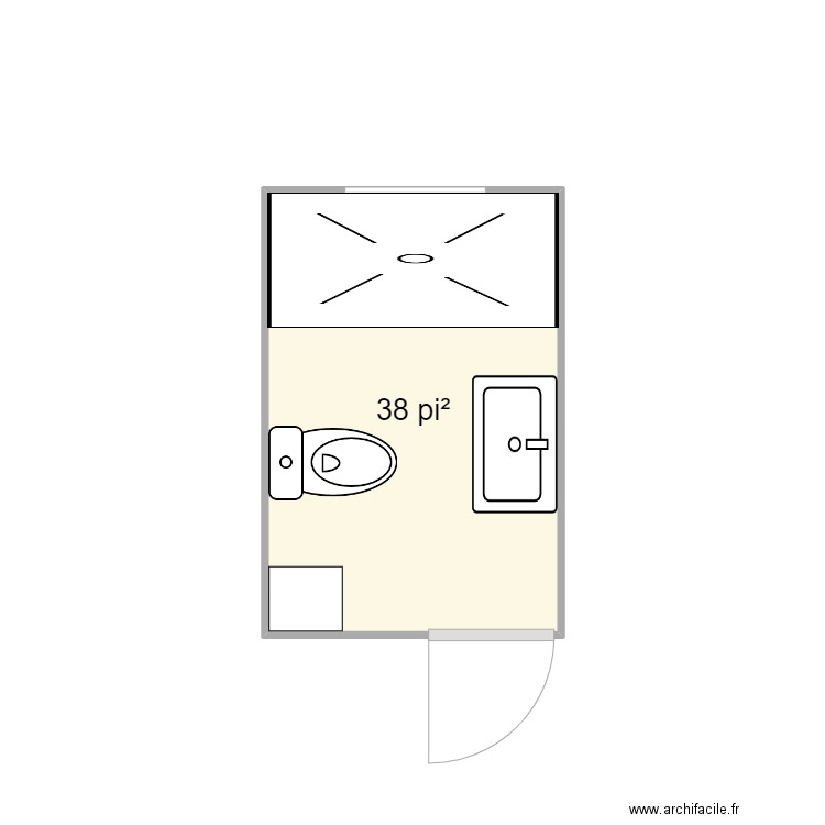 3330. Plan de 1 pièce et 4 m2