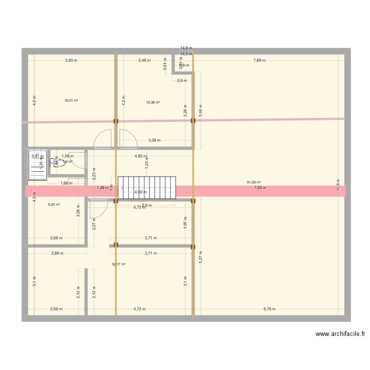 Maison Yann PLANCHER. Plan de 6 pièces et 165 m2