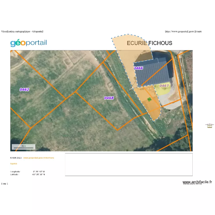 ECURIE FICHOUS. Plan de 