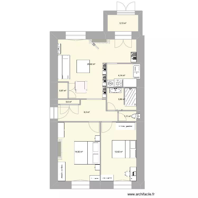 Appartement. Plan de 