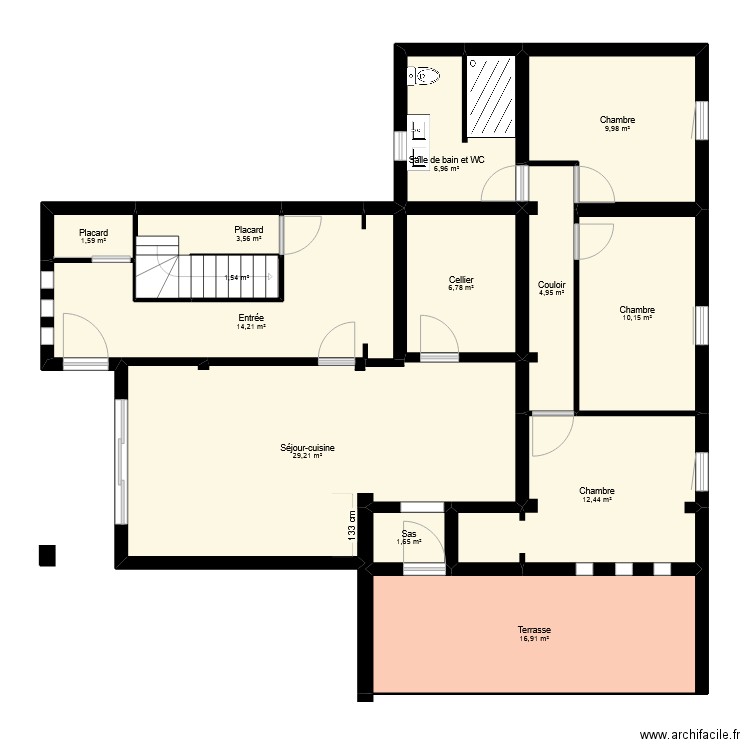 RICHARDS. Plan de 24 pièces et 268 m2