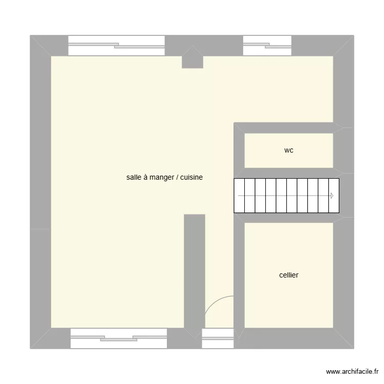 ROUDERGUE rdc état initial. Plan de 3 et 43 m² ROUDERGUE rdc état initial. Plan de 3 et 43 m²