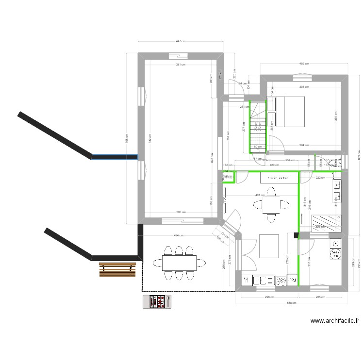 Extension Rdc. Plan de 0 pièce et 0 m2