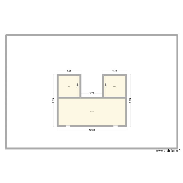 maison 1. Plan de 3 pièces et 84 m2