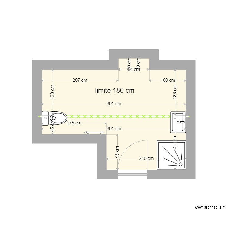 sde comble Marc vincent. Plan de 2 pièces et 9 m2