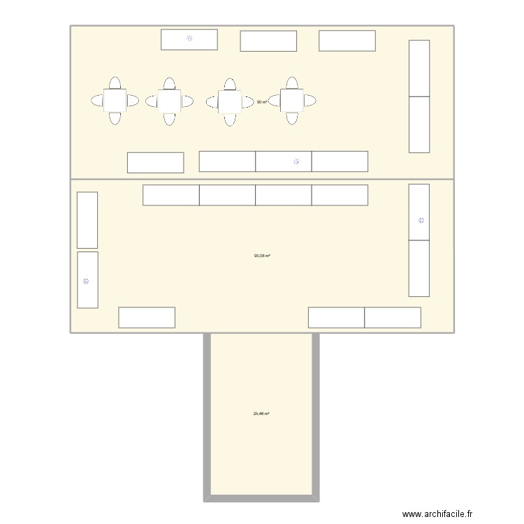marché de Noël. Plan de 3 pièces et 206 m2
