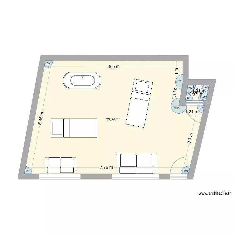 erp. Plan de 2  et 40 m²