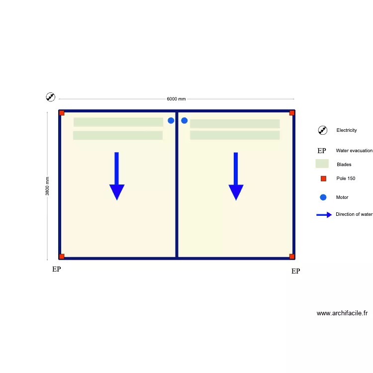Neves. Plan de 2  et 22 m²