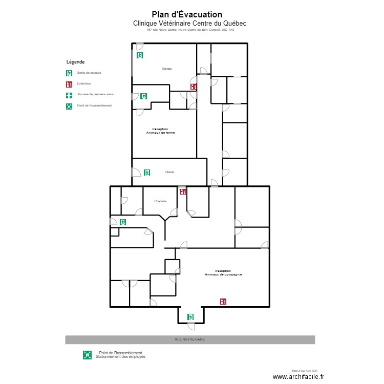 Clinique version simple. Plan de 27 pièces et 296 m2