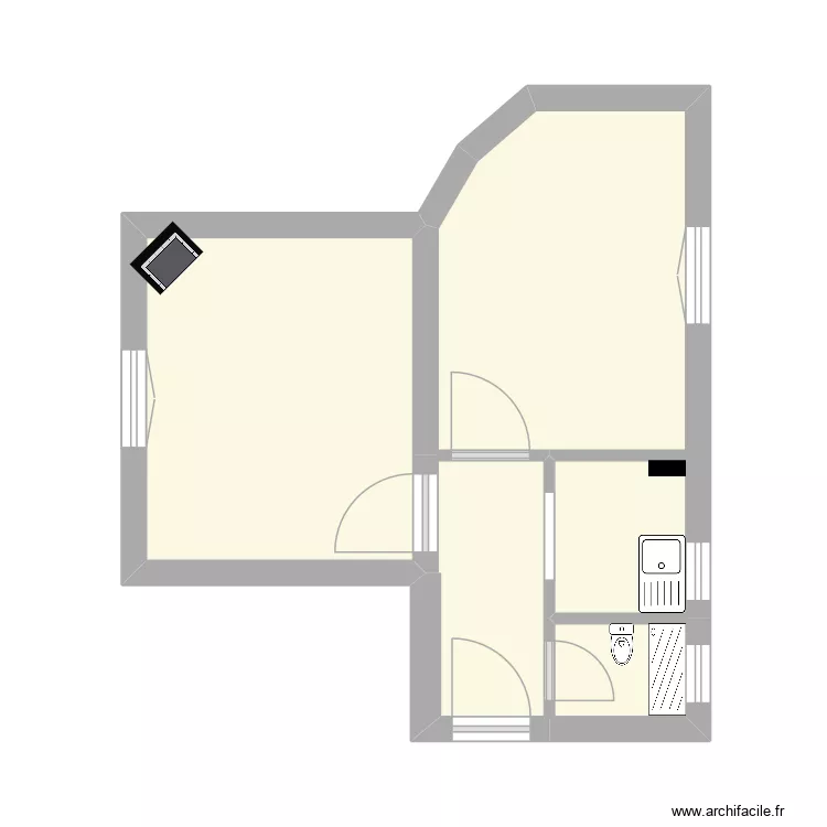 78 quai rap&eacute;e. Plan de 5  et 23 m²