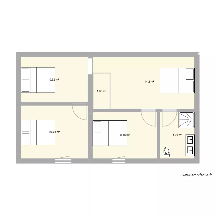 St Lazare - haut V0. Plan de 6  et 50 m²