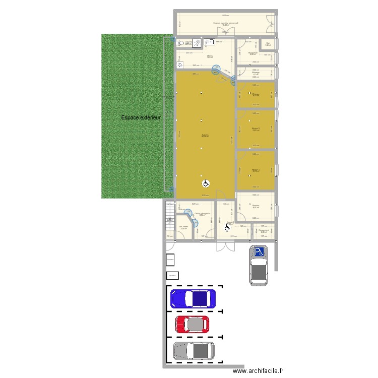 Boirispeaux - Projet crèche. Plan de 29 pièces et 347 m2