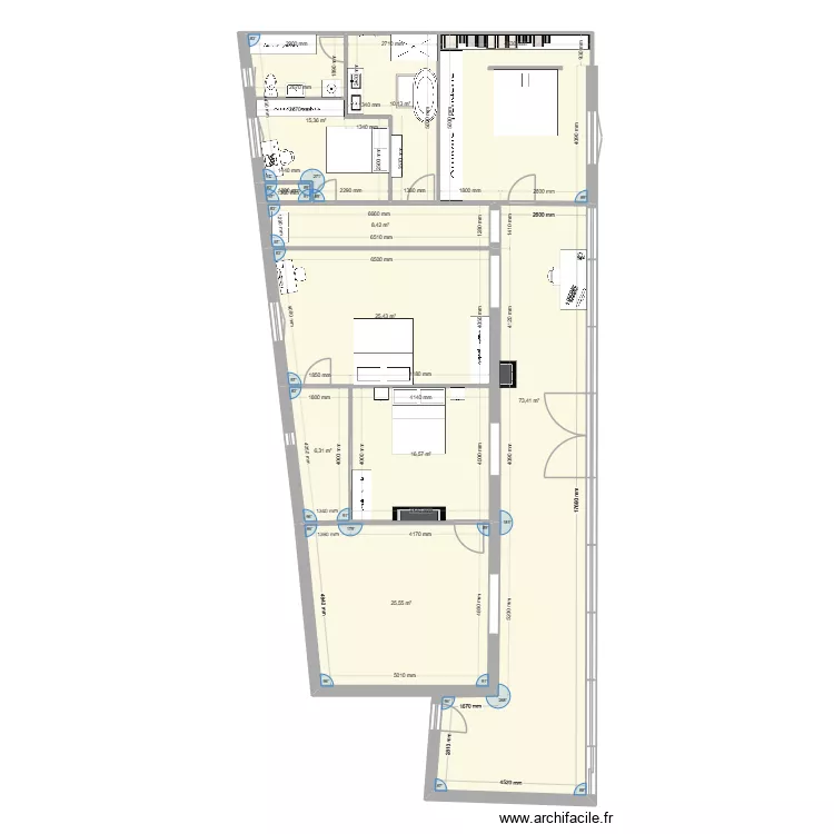 LINARS Apr&egrave;s meubl&eacute;. Plan de 9  et 182 m²