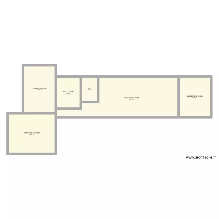 santos. Plan de 6 pièces et 150 m²