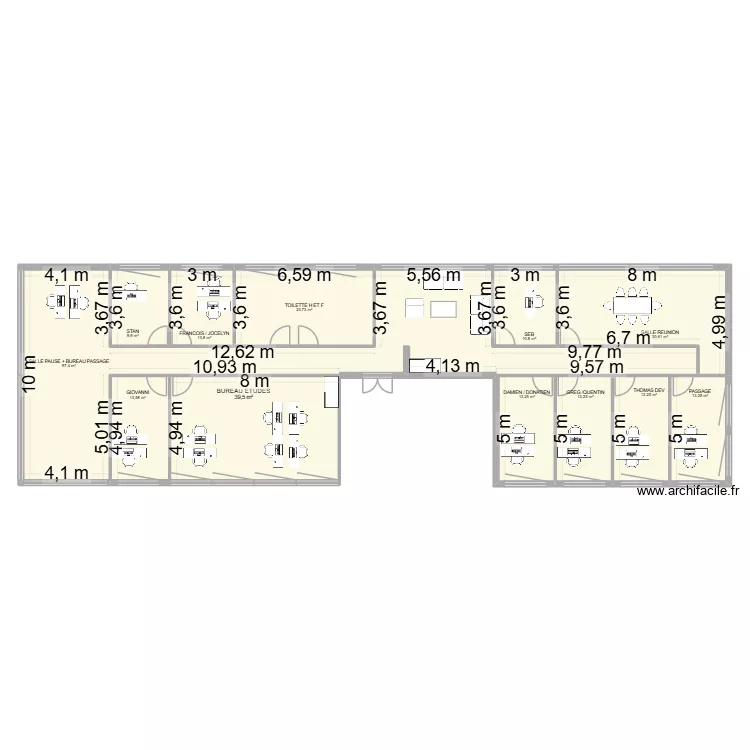bureau st pierre. Plan de 12  et 289 m²
