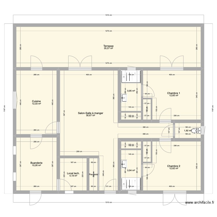 Maison MADA. Plan de 15 pièces et 133 m2