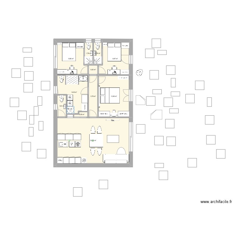 Chbre Paloma. Plan de 0 pièce et 0 m2