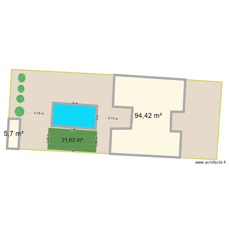 maison st jean plan 5. Plan de 2 pièces et 100 m2