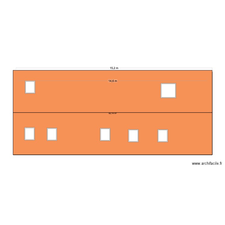 DP velux. Plan de 1 pièce et 82 m2