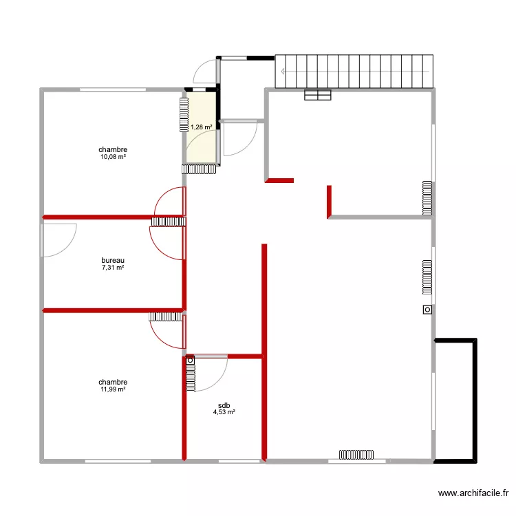 1er &eacute;tage actuel. Plan de 