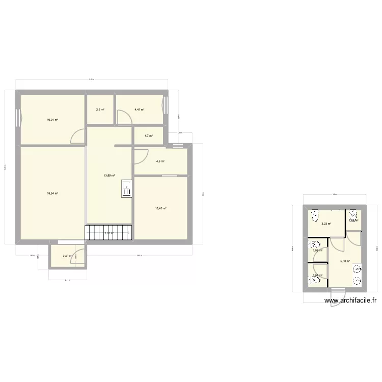 Test. Plan de 15  et 83 m²