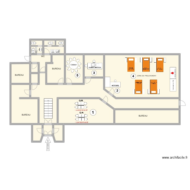 SONACA. Plan de 19 pièces et 101 m2