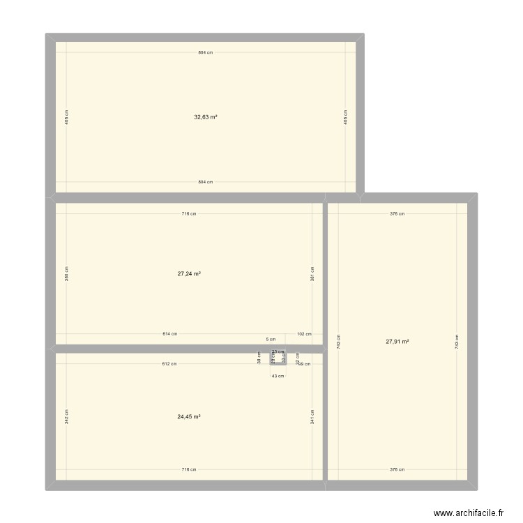 Maison Guy Moquet rdc. Plan de 4 pièces et 112 m2