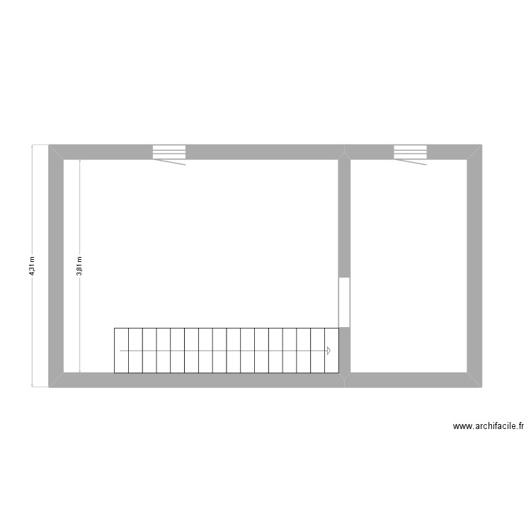 cave maison fosses. Plan de 2 pièces et 27 m2