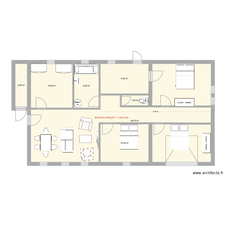 ALLAUCH ORIGINE 1. Plan de 7 pièces et 99 m2