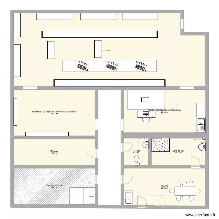 Pharmacie des plantes Maffle. Plan de 