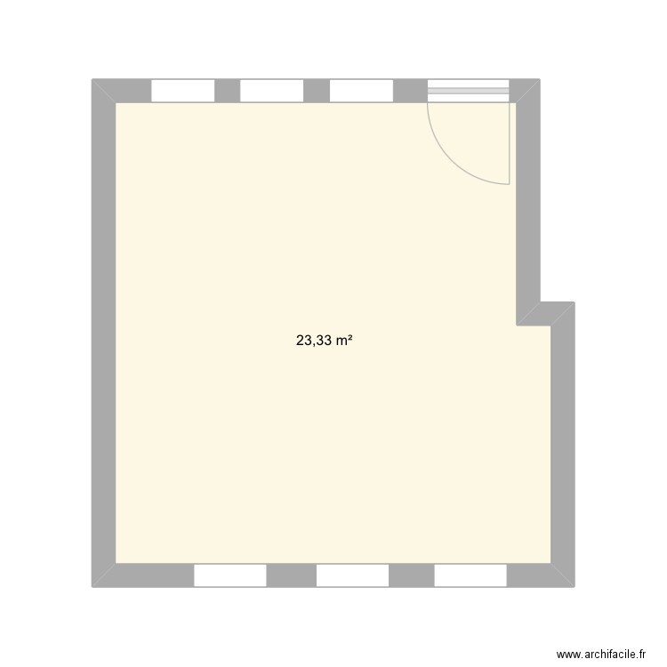 Sanitaire1. Plan de 1 pièce et 23 m2