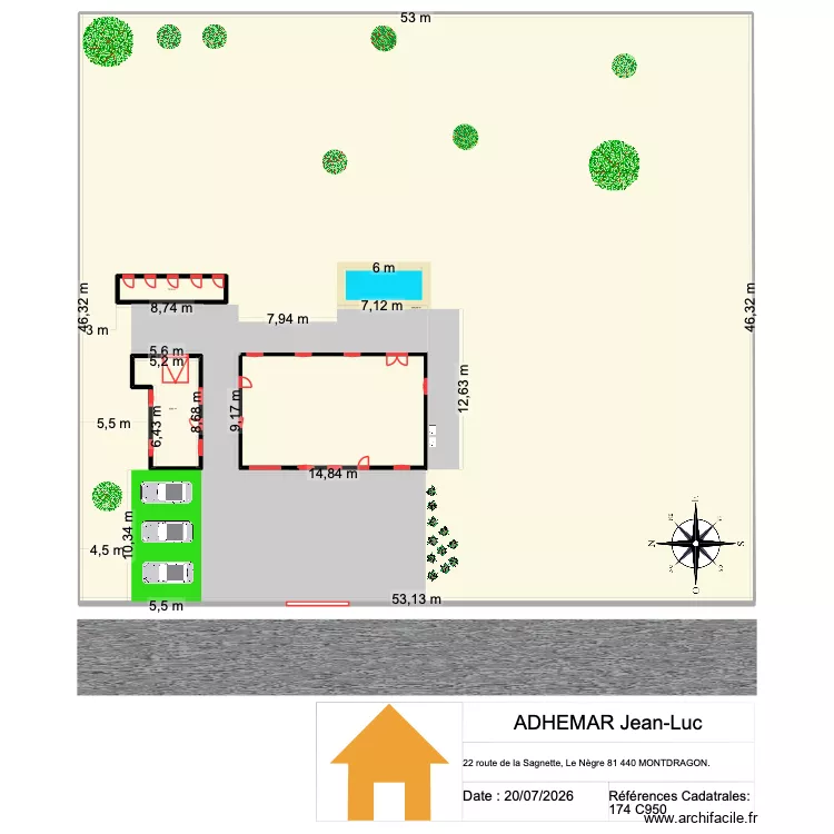 Jean-Luc2. Plan de 3 et 2509 m² Jean-Luc2. Plan de 3 et 2509 m²