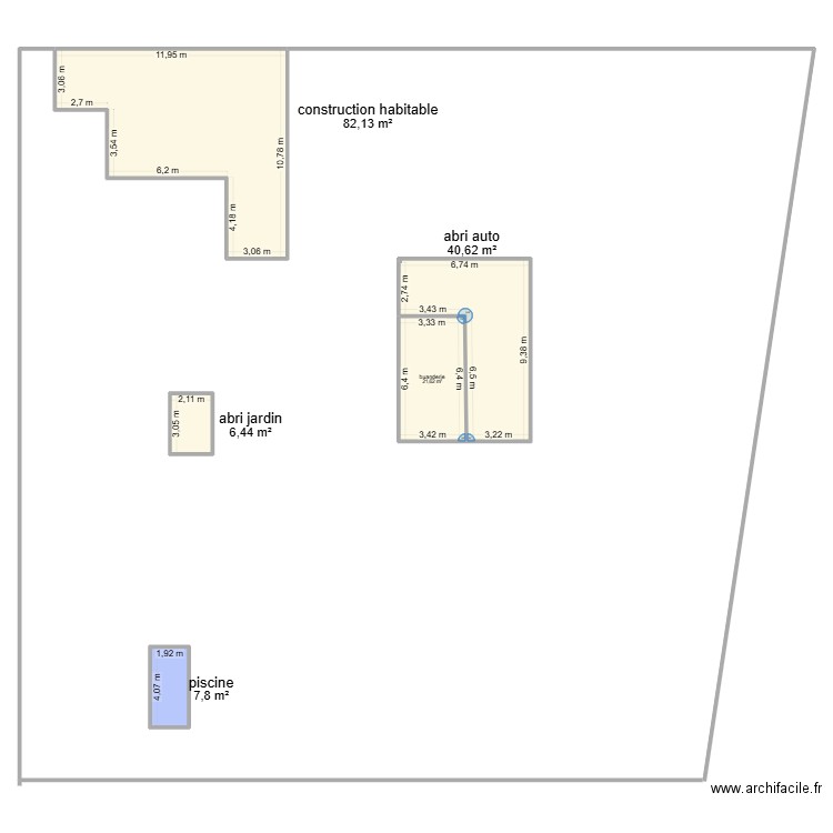 d 1689. Plan de 5 pièces et 159 m2