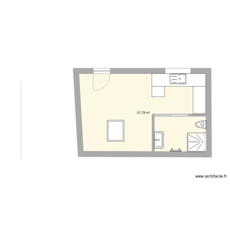 Studio am&eacute;nager nouveau. Plan de 0 pièce et 0 m2