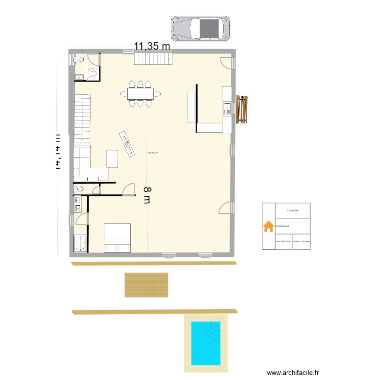 Rez de Jardin. Plan de 0 pièce et 0 m2
