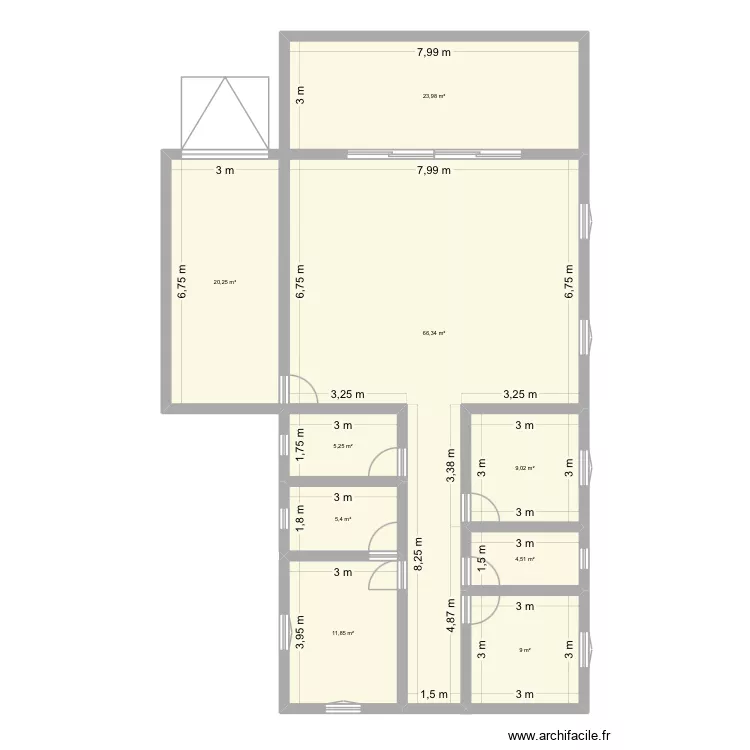 + FENÊTRE + PORTE. Plan de 9 pièces et 156 m² + FENÊTRE + PORTE. Plan de 9 pièces et 156 m²