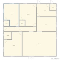 plan de 3 chambres salon  