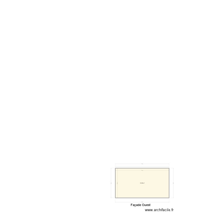 Plan fressines façade ouest. Plan de 1 pièce et 32 m2
