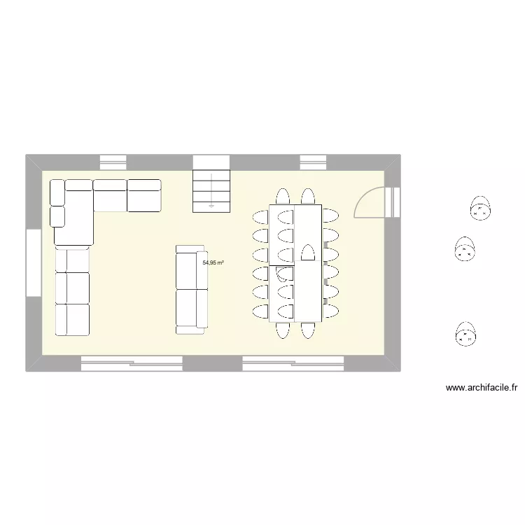 Plan Test canapé. Plan de 1 et 55 m² Plan Test canapé. Plan de 1 et 55 m²