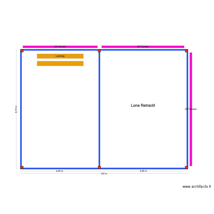 Felix CASCAIS. Plan de 2 pièces et 51 m2