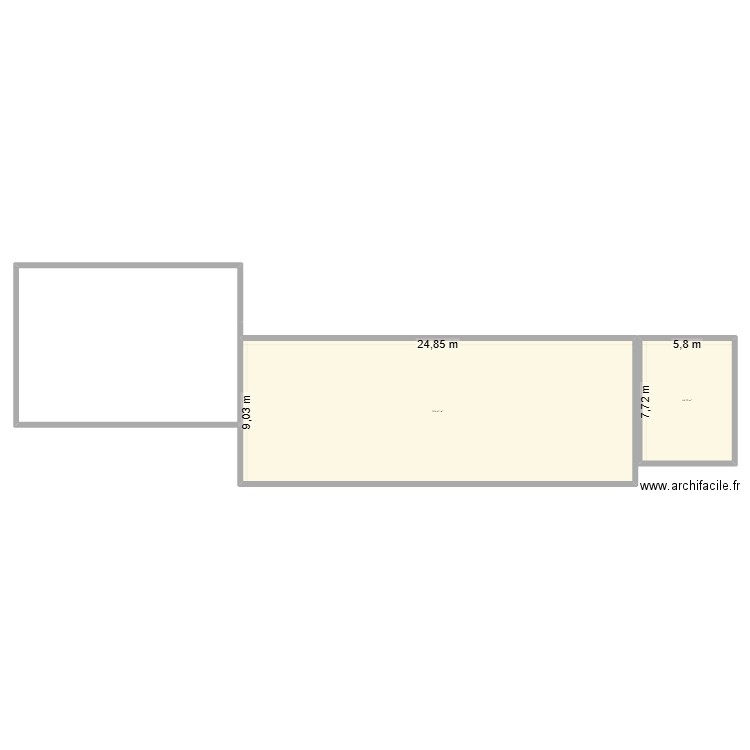 Relocalisation BGE. Plan de 2 pièces et 269 m2